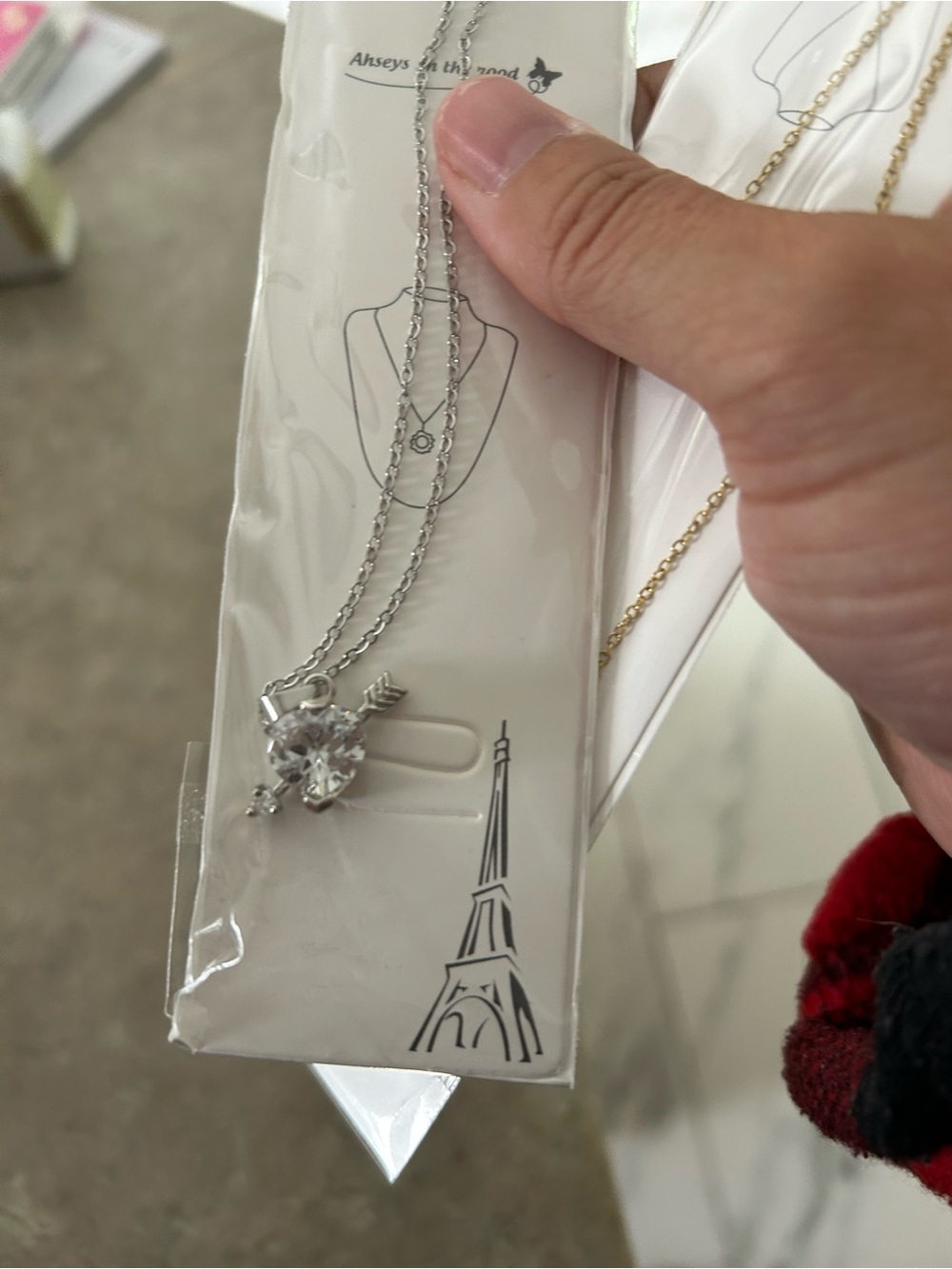 4/$50 Silver Heart & Arrow Pendant Necklace with Clear Crystal